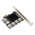 thumbnail image 2 of Pcie USB 3,0 1 a 6 Oro Ranura Pci-e Pci Express Riser Tarjeta 1x a 16x Multiplicador Feliz Sencillez, 2 of 5