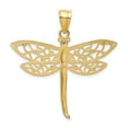 thumbnail image 3 of Finest Gold 14K Yellow Gold Diamond-Cut Dragonfly Pendant, 3 of 4