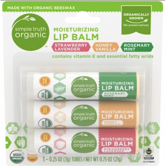 Paquete Variado de Bálsamos Labiales Hidratantes SIMPLE TRUTH, 3 Unidades