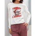 thumbnail image 2 of Cowboy Christmas Bull Holiday Women's Long Sleeve, 2 of 4