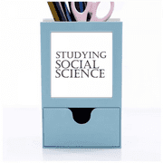 Short Phrase Studying Social Science Desk Supplies Organizer Pen Holder Card