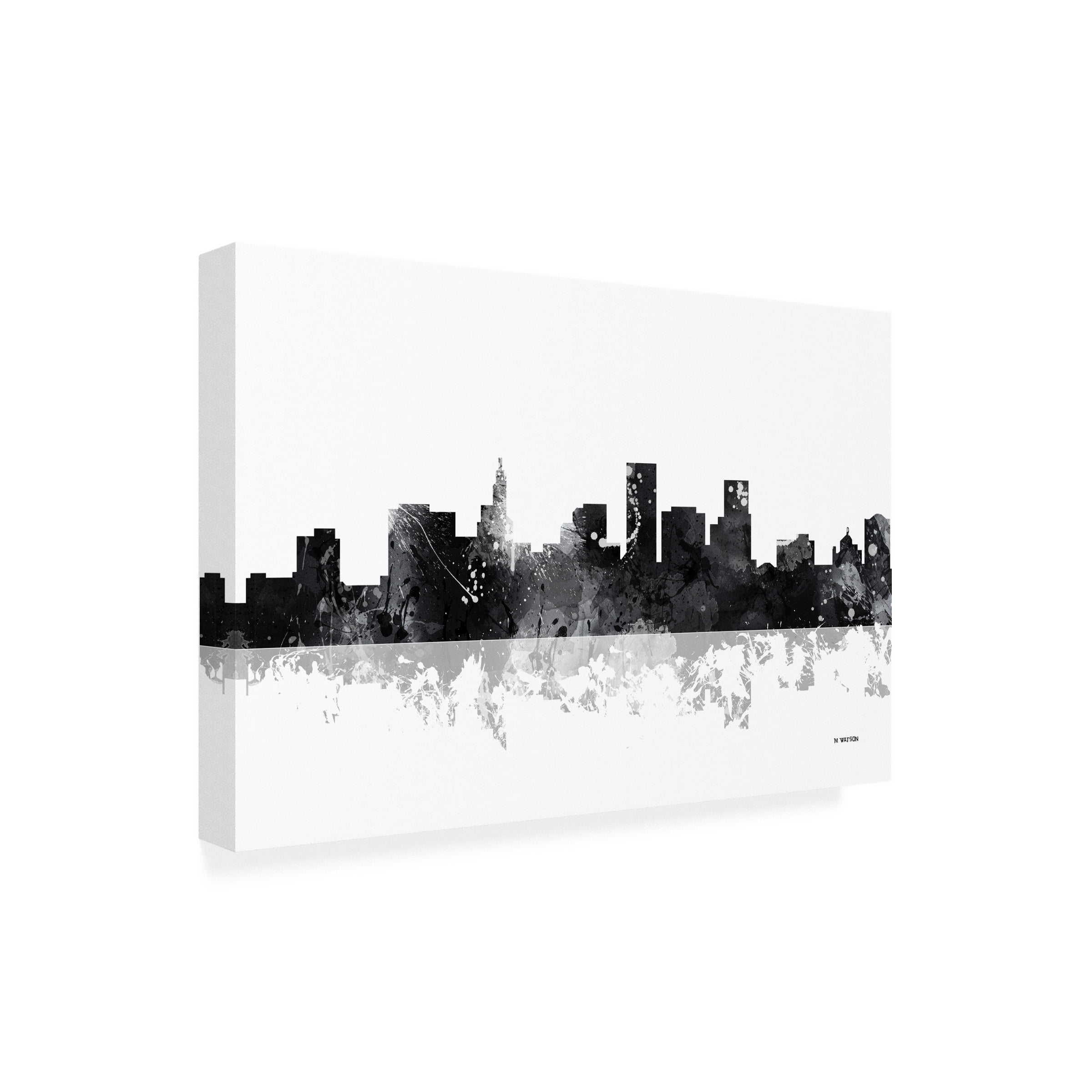 Marlene Watson 'St Paul Minnesota Skyline BG 1' Canvas Art