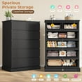 thumbnail image 3 of Tall Dresser with 6 Drawers, Modern Chest of Drawers/Storage Cabinets for Bedroom, 6 Drawers Dresser Storage Organizer for Living Room Closet, Black, 3 of 9