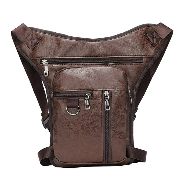 ZheElen Sac de Cuisse Sac de Taille Polyvalent Sangle de Taille Réglable Course Randonnée Voyage Pêche Événements Sac de Jambe Tombante Vélo Argent Marron Foncé 20x8x23cm