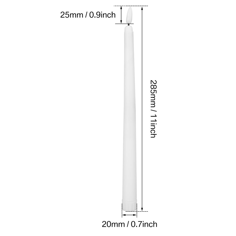 6PCS Remote Flameless LED Taper Candles with Yellow Flickering Light,Realistic Plastic 11 inch Long White Battery Operated Candlestick for Halloween Christmas