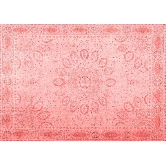 Ahgly Company Indoor Rectangle Abstract Red Contemporary Area Rugs, 3' x 5'