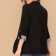 thumbnail image 5 of Chaqueta de punto con bolsillo de manga larga a rayas de costura de color sólido para mujer Pompotops qwe17347, 5 of 8