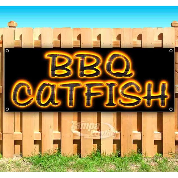 BBQ Catfish 13 oz Vinyl Banner With Metal Grommets