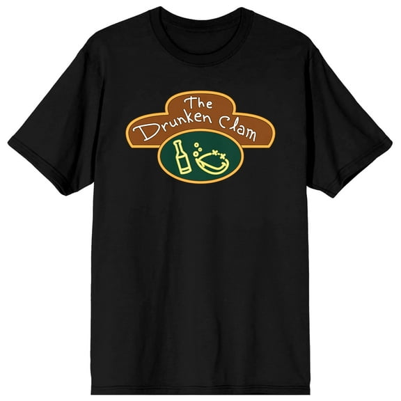 Family Guy The Drunken Clam Men's Black Short Sleeve Tee -XXL