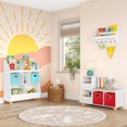 thumbnail image 4 of Kids Catch-All Multi-Cubby 35in Toy Organizer with Bookrack – White, 4 of 8
