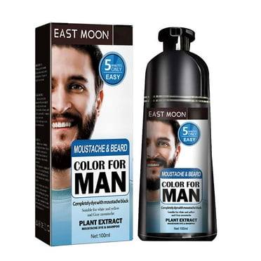 Men Black Beard Simple Hair Dye Color Shampoo Permanent-Darkening-Hair-Col BEST Y8J1