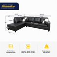 thumbnail image 2 of Lifestyle Furniture Left-Facing Sectional Sofa Set in Ultimate Black, 2 of 4