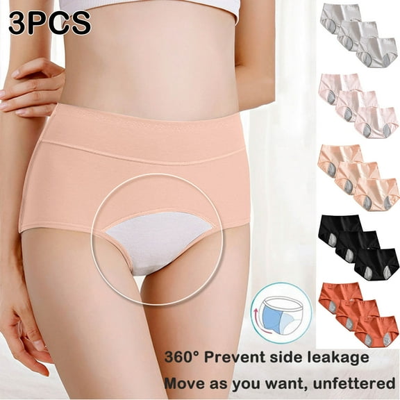 sovlvnd Deals 2024 3pcs Women's Menstrual Leak Proof Menstrual Pants High Waist Waist Women's Physiological Pants Seamless Panties for Women