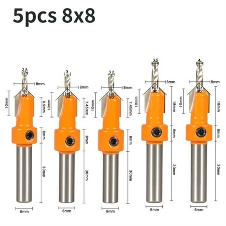 

8mm Shank Hss Countersink Router Bit Screw Extractor Woodworking Milling Cutter