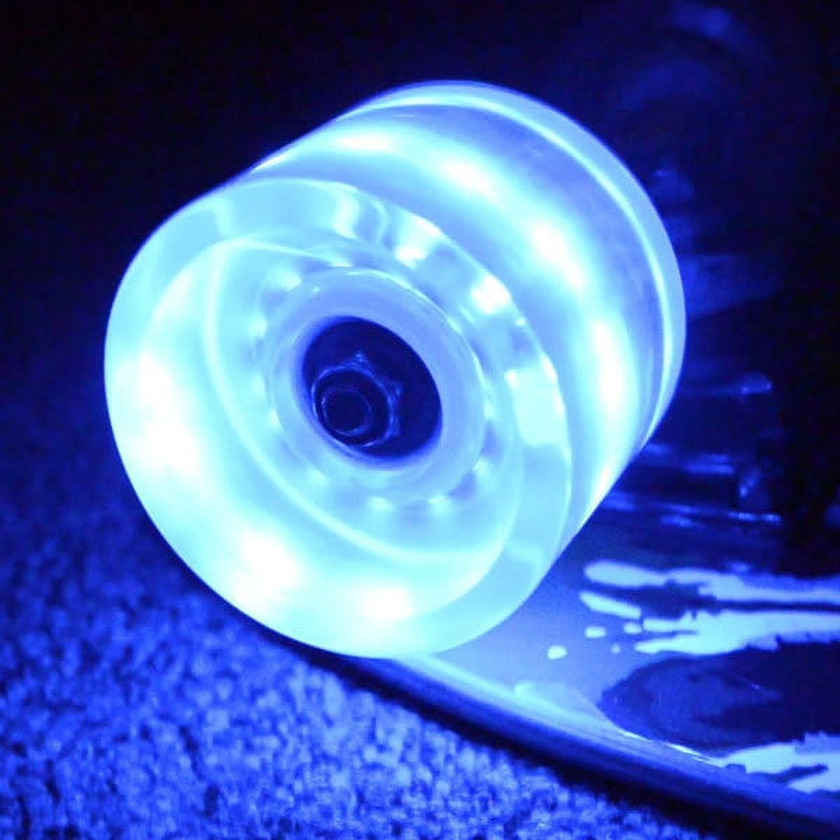 FunTomia LED Longboardwielen 70x51mm 80A – Set Van 4 Met ABEC-11 Lagers En Spacers, Licht Op Door Mini-dynamo (geen Batterij)