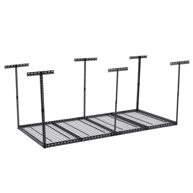 4x6 / 4x8 Overhead Garage Storage Rack, Heavy Duty Metal Ceiling Shelving – Adjustable Organization System, 330 lbs / 660 lbs Capacity – Easy Install, Space-Saving – Black