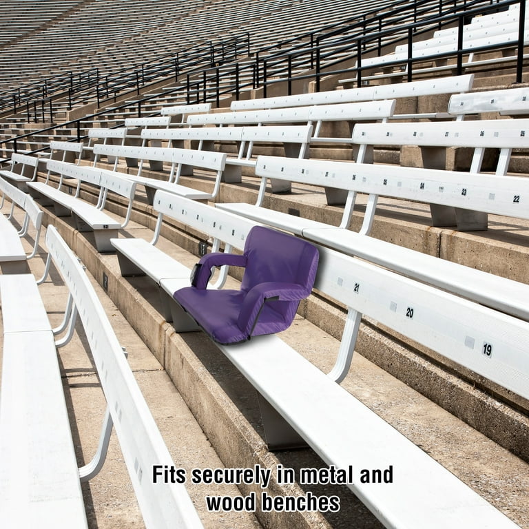 Stadium Seat Chair- Wide Bleacher Cushion with Padded Back Support,  Armrests, 6
