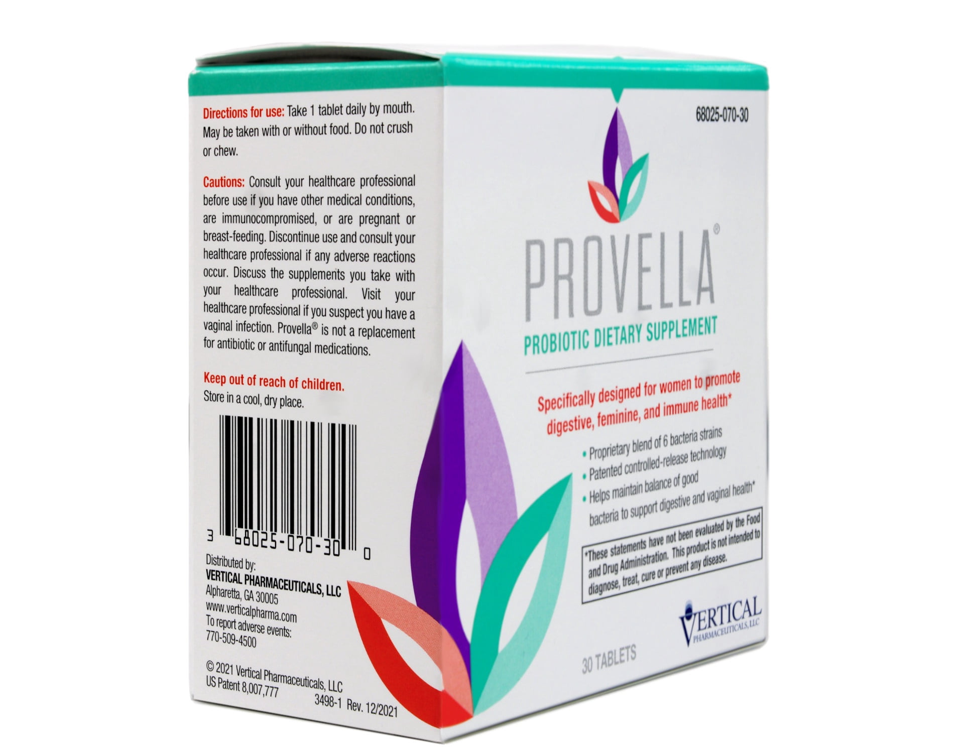 Provella Women's Probiotic Dietary Supplement Tablets, 30 Count - 3 Pack