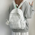 thumbnail image 4 of Plaid School Backpack, Spacious Backpack with Multi-pocket, Lightweight Breathable Bookbag for Middle School College, Green, 4 of 8