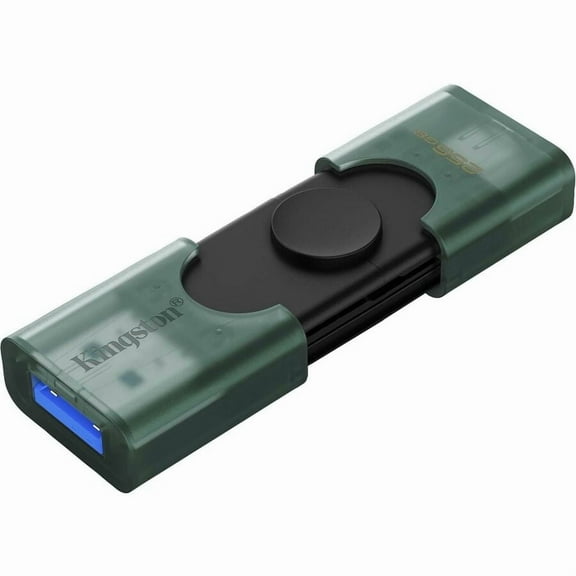 Kingston DataTraveler Duo 256GB (USB 3.2 (Gen 1) Type A USB 3.2 (Gen 1) Type C) On-The-Go Flash Drive - 256 GB - USB 3.2 (Gen 1) Type A, USB 3.2 (Gen 1) Type C - 5 Year Warranty - 1