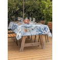 thumbnail image 3 of Outdoor Tablecloth with Umbrella Hole for Patio/Picnic/Party/Camping, Blue Turtle Coastal Waterproof Table Cloth Rectangle Table Cover Washable, Summer Beach Coral Conch Shell (52"x 70"), 3 of 9