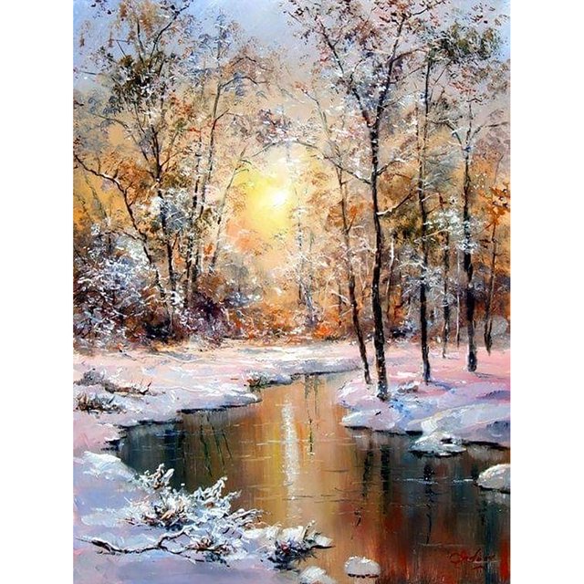 Taladro Diamond Painting (DE1273) 5D DIY Full Fantasy Nature Punto de cruz (B1526) 40x50cm Hugtrwg Para estrenar