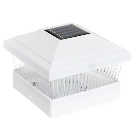 Solar Powered White Outdoor Garden Pathway Deck Dock Patio Fence Post Light