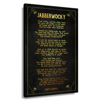Jaberwocky Poem Wall Decor Lewis Carroll Quote Wall Art Poetry Poster Canvas Photo Prints Bathroom Decoration Picture Painting for Bedroom Framed 16×24 in
