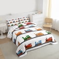 thumbnail image 3 of Castle Fairy Colorful Train 3 Pieces Queen Comforter Set for Boys Teens Men,Steam Engine Ultra Soft Bedding Sets,Railway Railroad Bedding Comforter Set,Luxury Bedroom Decor, 3 of 8