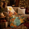 thumbnail image 3 of Canyon River Sun Art Cypress Trees Red Rocks, Peaceful Festive Scene, Warm Flannel Blanket for Cabin and Lodge, Art Lovers Thanksgiving Gift, Festive Home Decor, 3 of 9