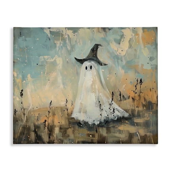 Stupell Industries Eclectic Halloween Witch Hat Ghostie Canvas Art, 20 x 16, by Creative Studio