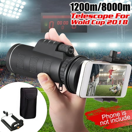 10x40 Universal Outdoor Concert Dual Focus Optical Zoom Monocular Telescope Telephoto Camera Lens + Mobile Phone Holder + Pouch for Smartphone