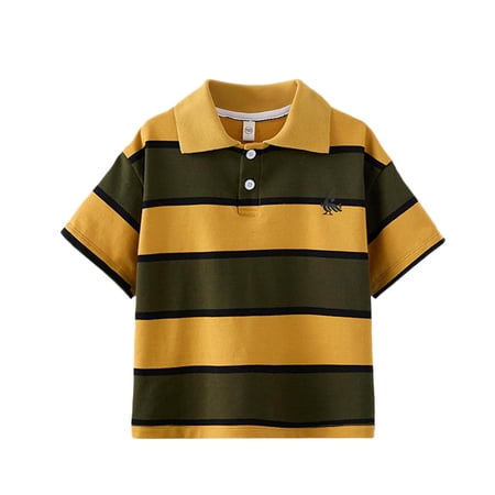 Guluxicc Boys Striped Golf Shirts Kids Short Sleeve Summer TShirt For 5-14 Years
