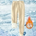 thumbnail image 3 of Mifelio Pants for Women, Women's Warm Lined Athletic Sweatpants High Waisted Jogger Pants Fleece Lined Winter Thicken Outdoor Long Pants Women's Pants Beige XXXL, 3 of 6