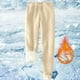 thumbnail image 2 of Pantalones deportivos Prolriy para mujer, con forro cálido, deportivos, de cintura alta, con forro polar, largos y gruesos para exteriores, de invierno, beige, talla XXXXL., 2 of 5