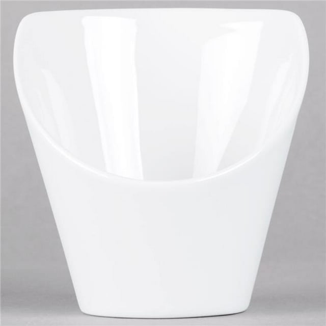 Tuxton GZP-040 4 oz Round Slanted High Back Bowl Porcelain White - 1 Dozen