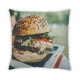 thumbnail image 2 of Ahgly Company Foods Hamburger Outdoor Throw Pillow, 18 inch by 18 inch, 2 of 6