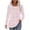 Pink, variant on Quinlirra Blouses for Women Business Casual Plus Size Women's Casual Fashion Pullover Pleated Round Neck Printed Long Sleeved Shirt