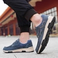 thumbnail image 6 of Mens Casual Shoes Summer Fashion Breathable Sneakers Soft Comfortable Lace-up Walking Shoes Non-slip Driving Shoes Blue 7 US, 6 of 7