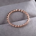 thumbnail image 4 of 1mm Elegant Eternity Wedding Twist Ring 18K Rose Gold Filled Tail Ring Size 6-10, 4 of 6