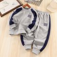 thumbnail image 2 of Toddler Baby Boy Outfits Fall Winter Clothes Casual Outfits Letter Print Long Sleeve Sweatshirts Pants Sets 6 12 18 24 Months 2T 3T 4T Toddler Boys Winter Clothes,Grey,4-5 Years, 2 of 5