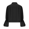 thumbnail image 6 of Lenago Women's Shirts Fitting Stylish Pleated Solid Color Patchwork Long Sleeved Shirt Casual Loose Blouse Top, 6 of 7