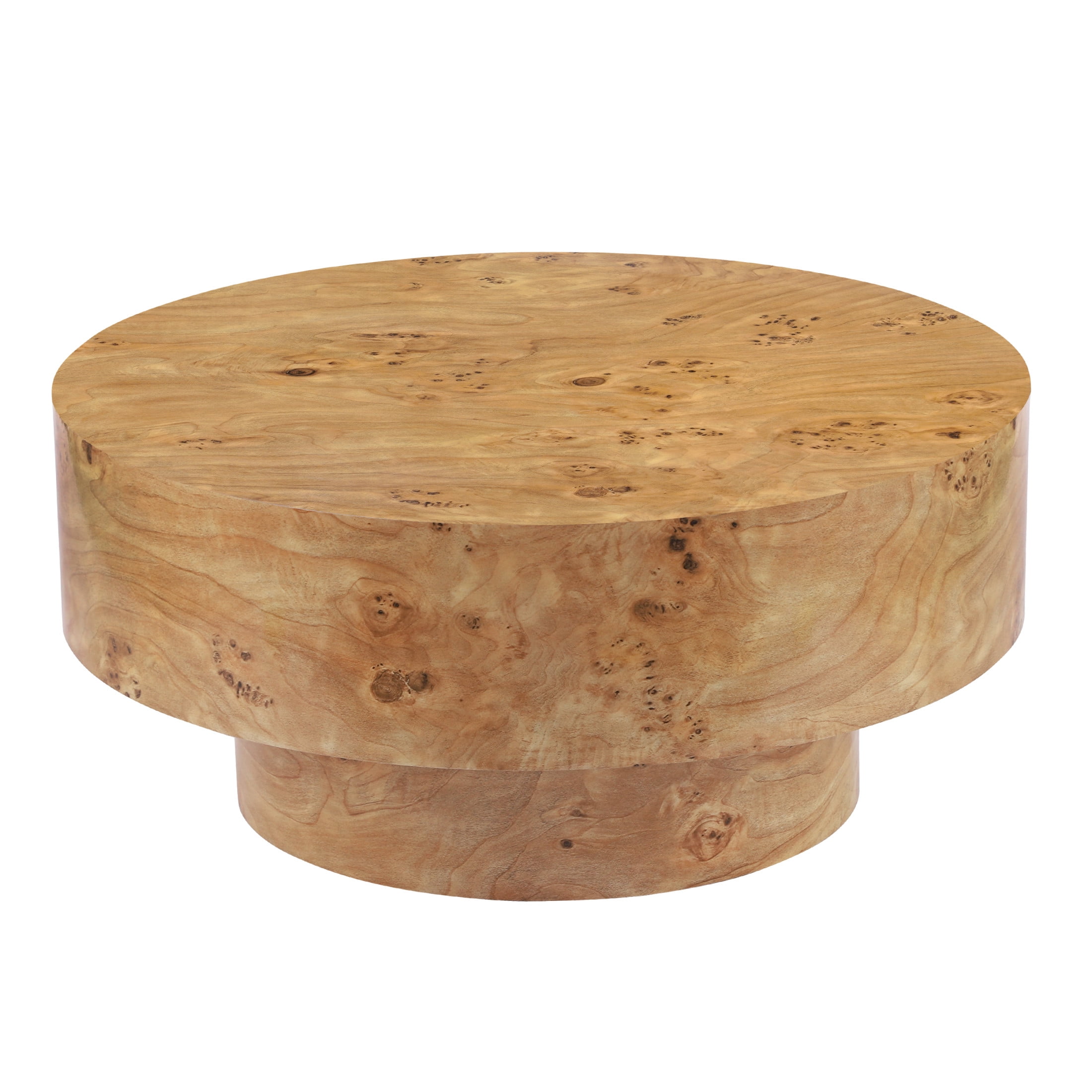 Christopher Knight Home 31.5" Round Coffee Table with Thick Top, Pedestal Base, Natural
