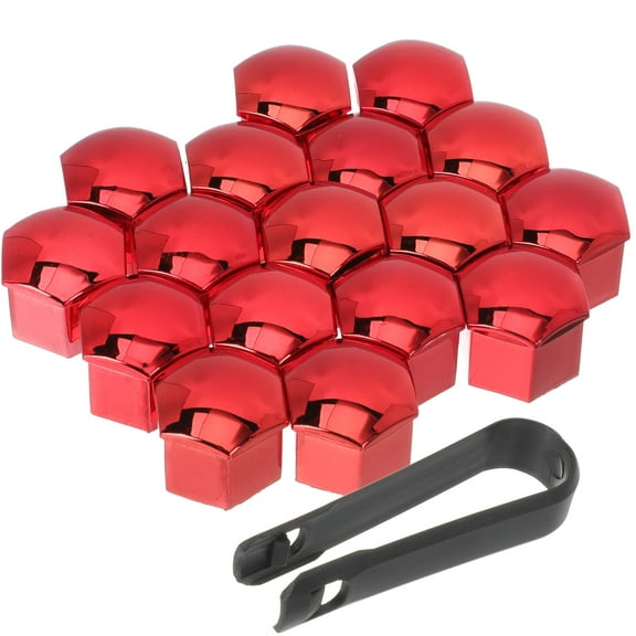 20 Pcs Lug Nut Covers Wheel Nuts Wheel Nut Protector 2.5x2.5cm Red