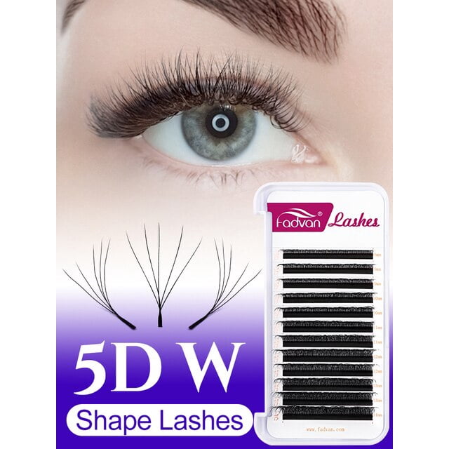 FADVAN-extensiones de pestañas profesionales suaves y naturales, floración automática con forma de W, 3D/4D/5D/6D/7D/8D