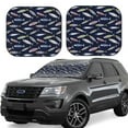 thumbnail image 6 of Kdxio Sardine Print 2-Piece Sun Shade Front Windshield - Foldable Car Front Window Sunshades for Most Sedans SUV Truck, 6 of 6