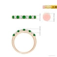 thumbnail image 4 of ANGARA Natural Shared Prong Emerald and Diamond Half Eternity Ring in 14K Rose Gold for Women (Size-2.5mm) | May Birthstone, Birthday, Anniversary, Jewelry Gift for Women | Natural Emerald Ring, 4 of 8