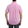 thumbnail image 2 of Coevals Club Men Short Sleeve Button Down Up Cotton Casual Soft Solid Top Shirt (Pink 4# L), 2 of 3