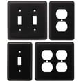 thumbnail image 3 of Franklin Brass Stamped Round (1-Pack) Decorative Light Switch Cover Wall Plates Matte Black 1-Gang Wall Plate Switch/Toggle Plate Guards Electrical Outlet Covers W10245-FB-C, 3 of 8