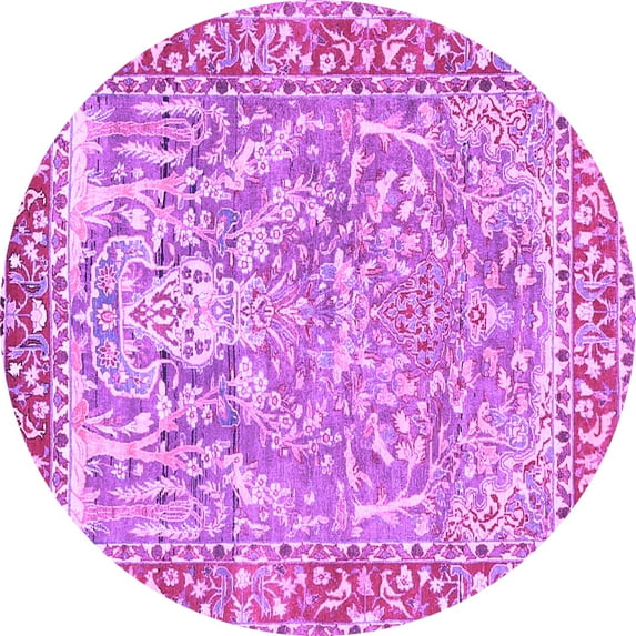 Ahgly Company Indoor Round Persian Purple Traditional Area Rugs, 4' Round